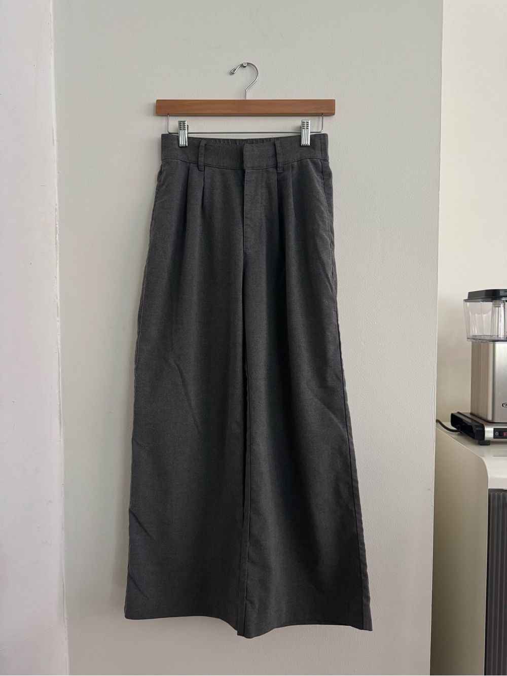 Abercrombie & Fitch Sloane Tailored Wide Leg Pant Gray XS